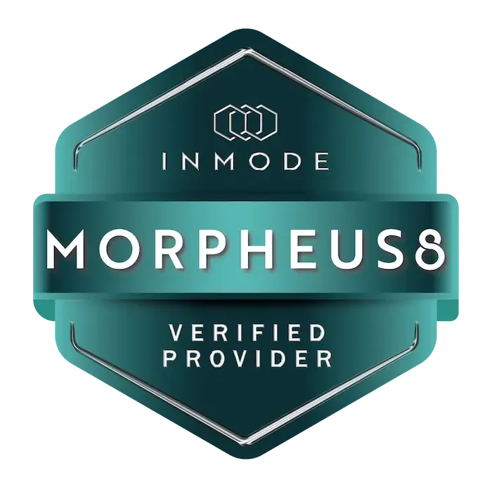 Morpheus8 verified provider logo by InMode, representing non-surgical skin rejuvenation and tightening treatments.
